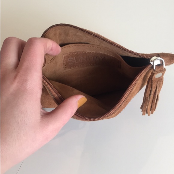 Suede Convertible Carryall with removable Clutch - Picture 6 of 8